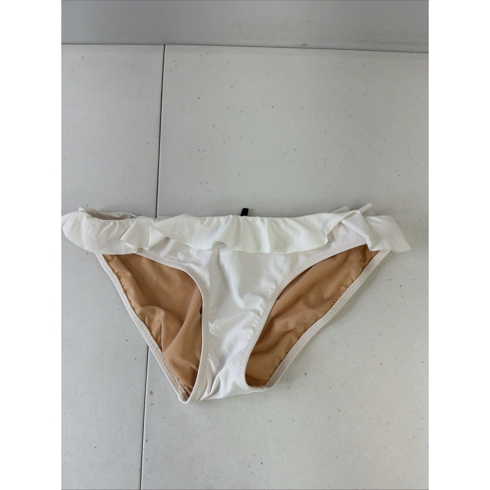 NEW J. Crew Women's white ruffled Swim Bikini Bottom Size Small NWT
